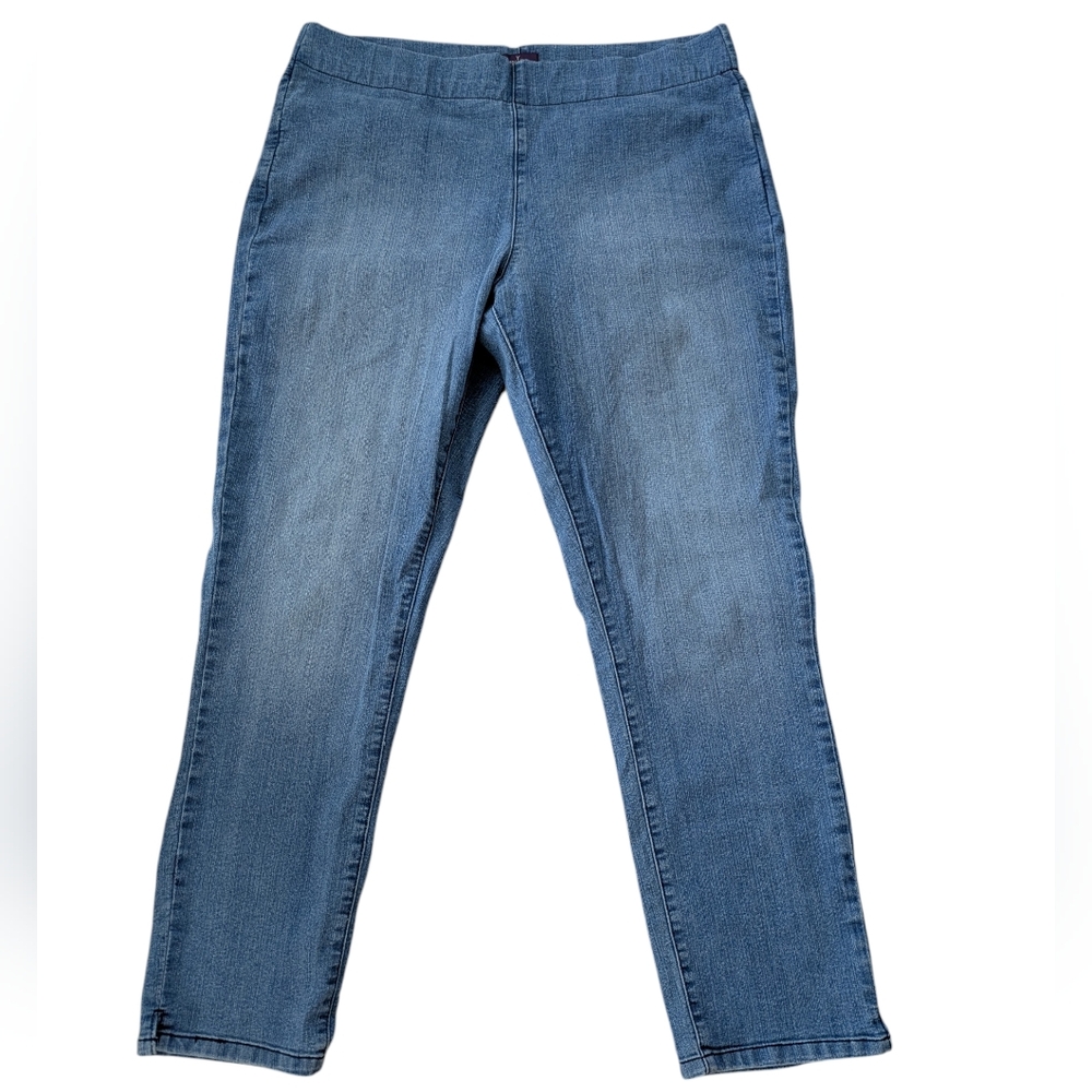 NYDJ‎ Blue Skinny Pull On Jeggings Ankle Jeans Size 12
